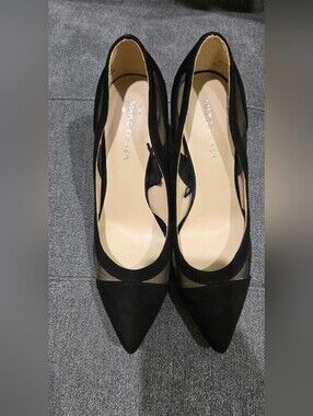 Marc Fisher Black Pointed-Toe Slingback Pumps